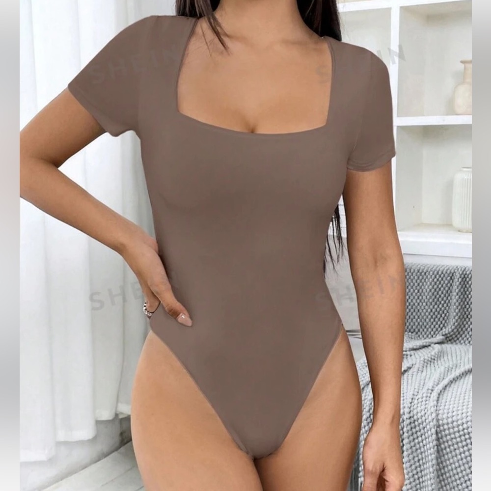 Women's Fashionable Square Neck T-Shirt Style Jumpsuit